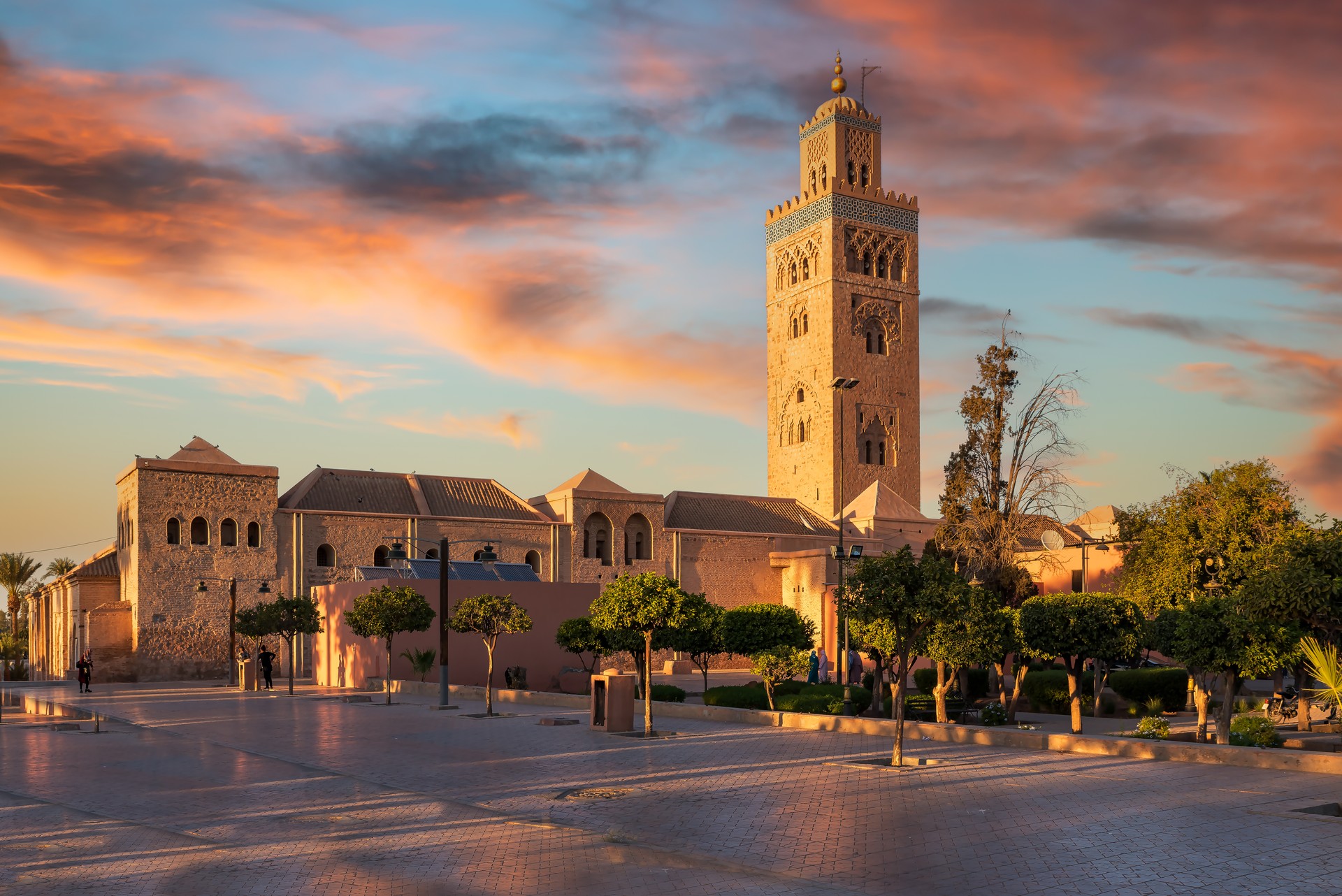 Koutoubia Mosque at sunset time, Marrakesh, Morocco